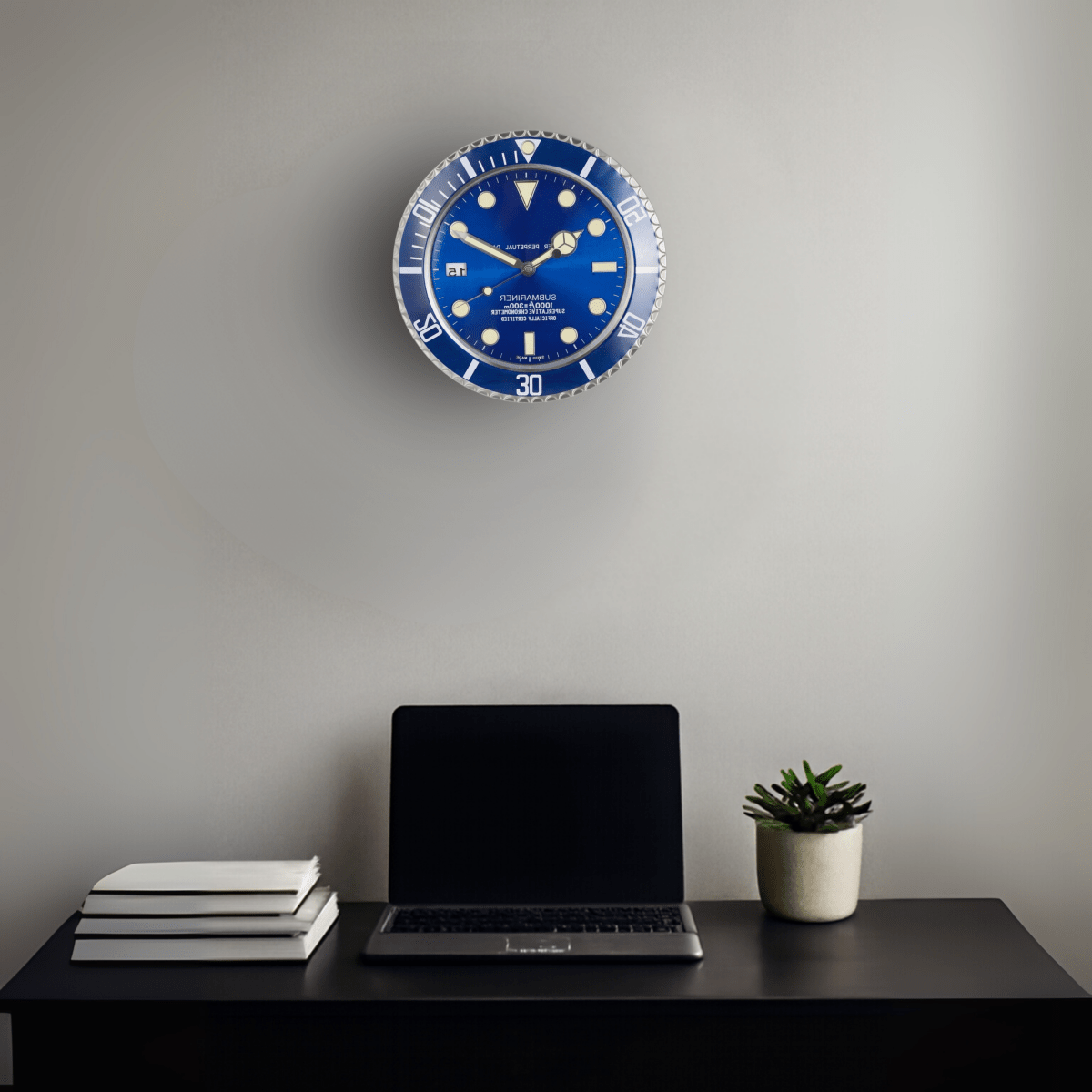 Meravis LumiCore Wall Clock | Stainless Steel & Luminous Hands | Silent Quartz Movement | Modern Designer Clock for Stylish Rooms