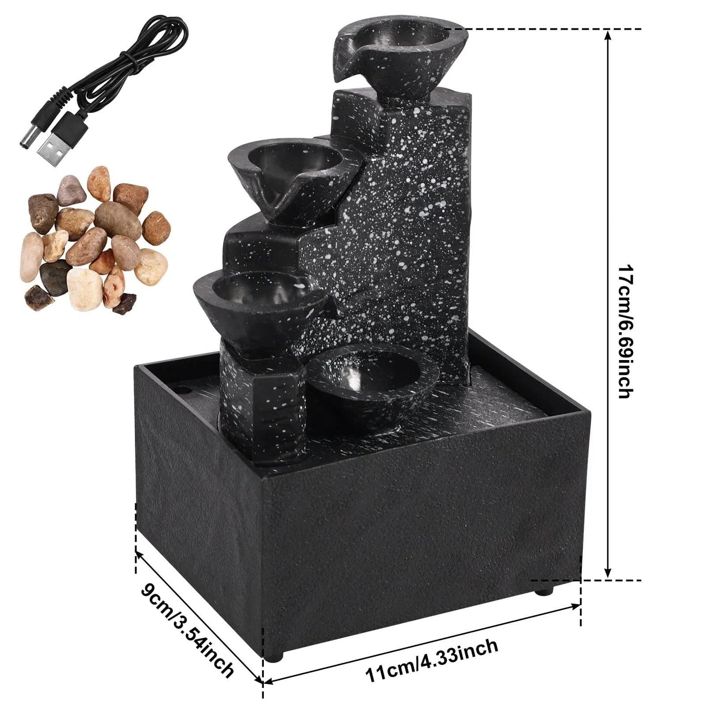 Waterfall fountain - calming & compact for a relaxed atmosphere