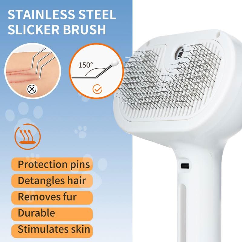 SoftPaws fur brush - With massage effect & easy-clean button for stress-free grooming