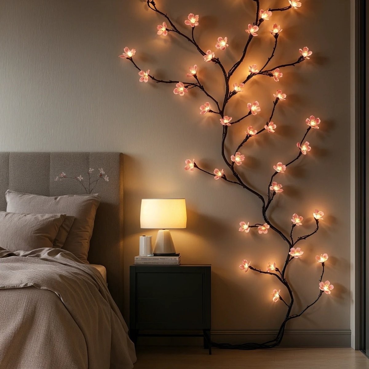 TWINKLORA – 1.6 m LED string lights, warm white & soft pink glow