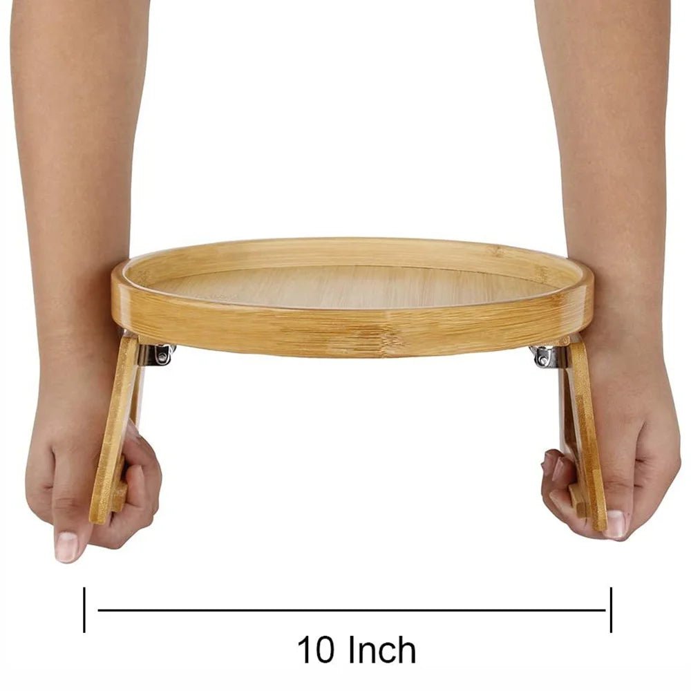 COMFORTCLIP – Clip-On Natural Wood Armrest Tray for Drinks & Snacks