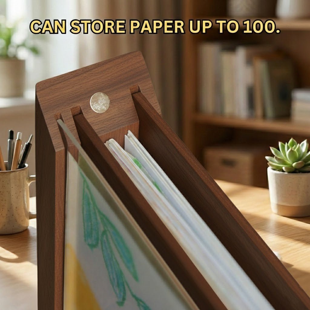 SKETCHBOX – Wooden display frame for children's drawings with storage function