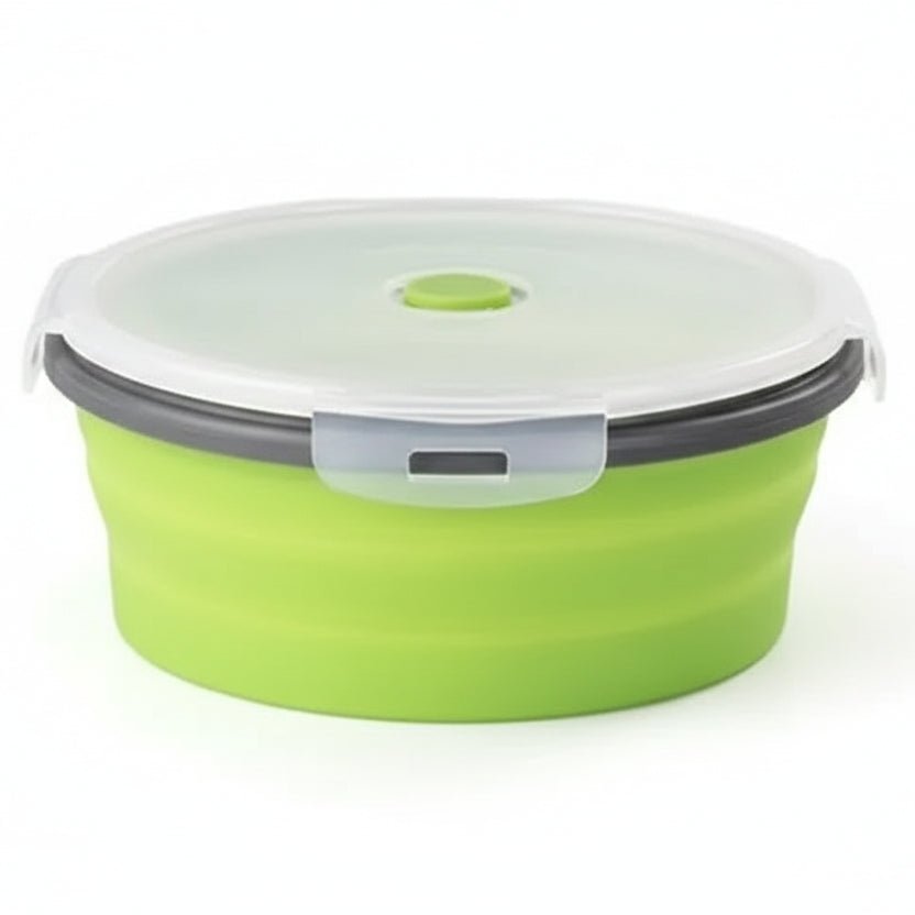 BENTOSTORE – Foldable Silicone Bento Lunchbox Set, Portable Food Container with Leak-Proof Lid
