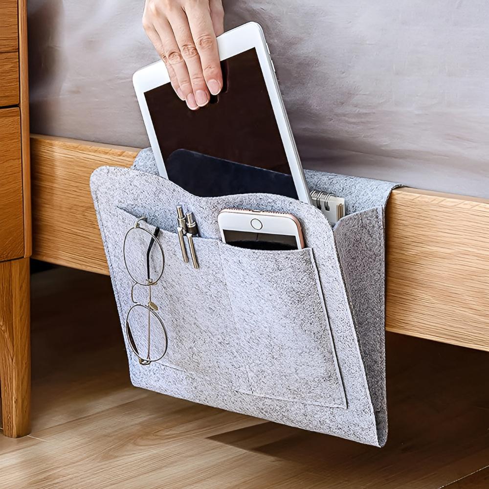 BED HUT – Felt Organizer with Cable Opening for the Bed