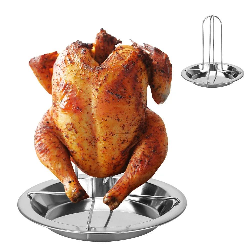 GrillRoast Rack - non-stick carbon steel chicken roaster for perfect BBQs