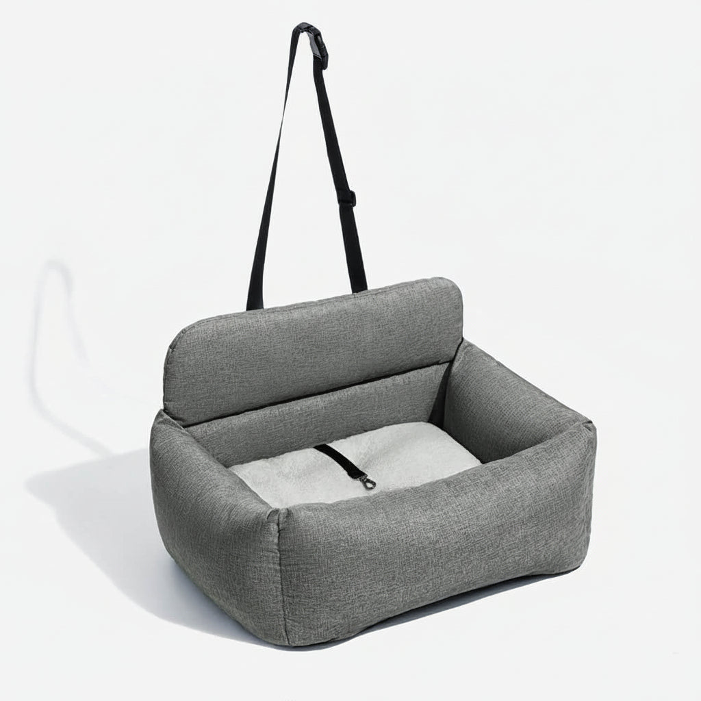 SEATPUP – Large washable dog car bed with secure straps and non-slip support
