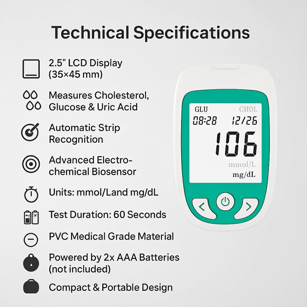 LIPOCHECK – Cholesterol Test Kit and Multifunction Analyzer for Fast, Precise Results