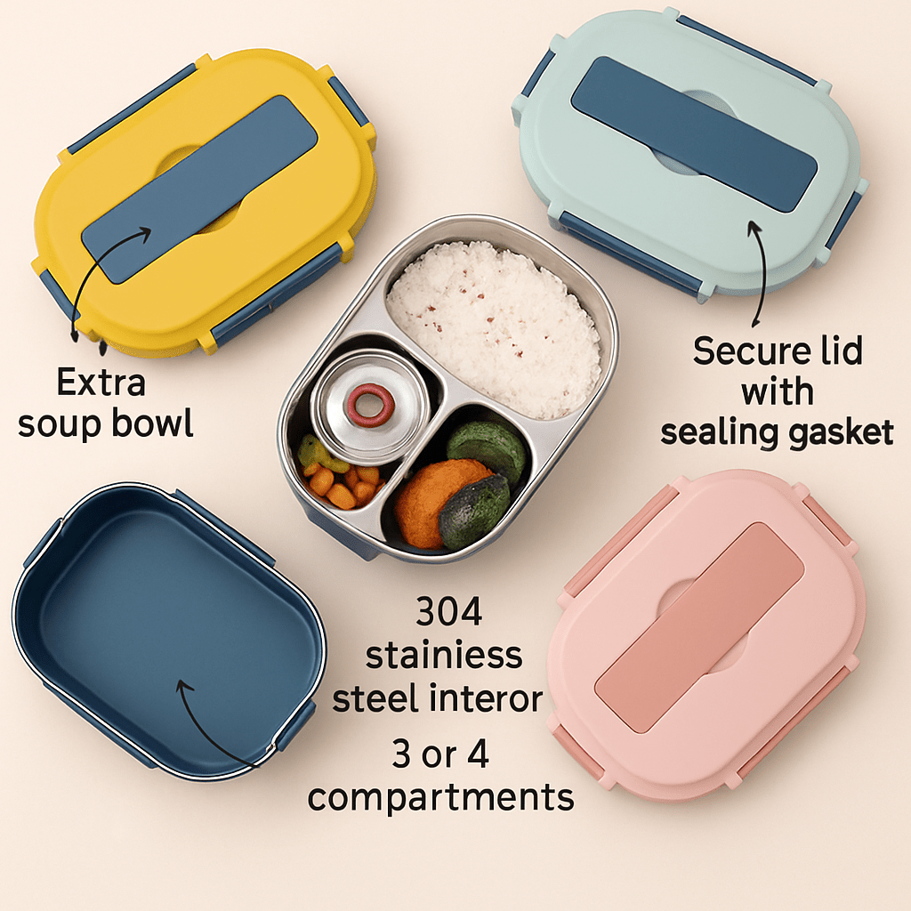 MEALMATE – Stainless Steel Lunchbox with Compartments for Fresh & Flavorful Meals