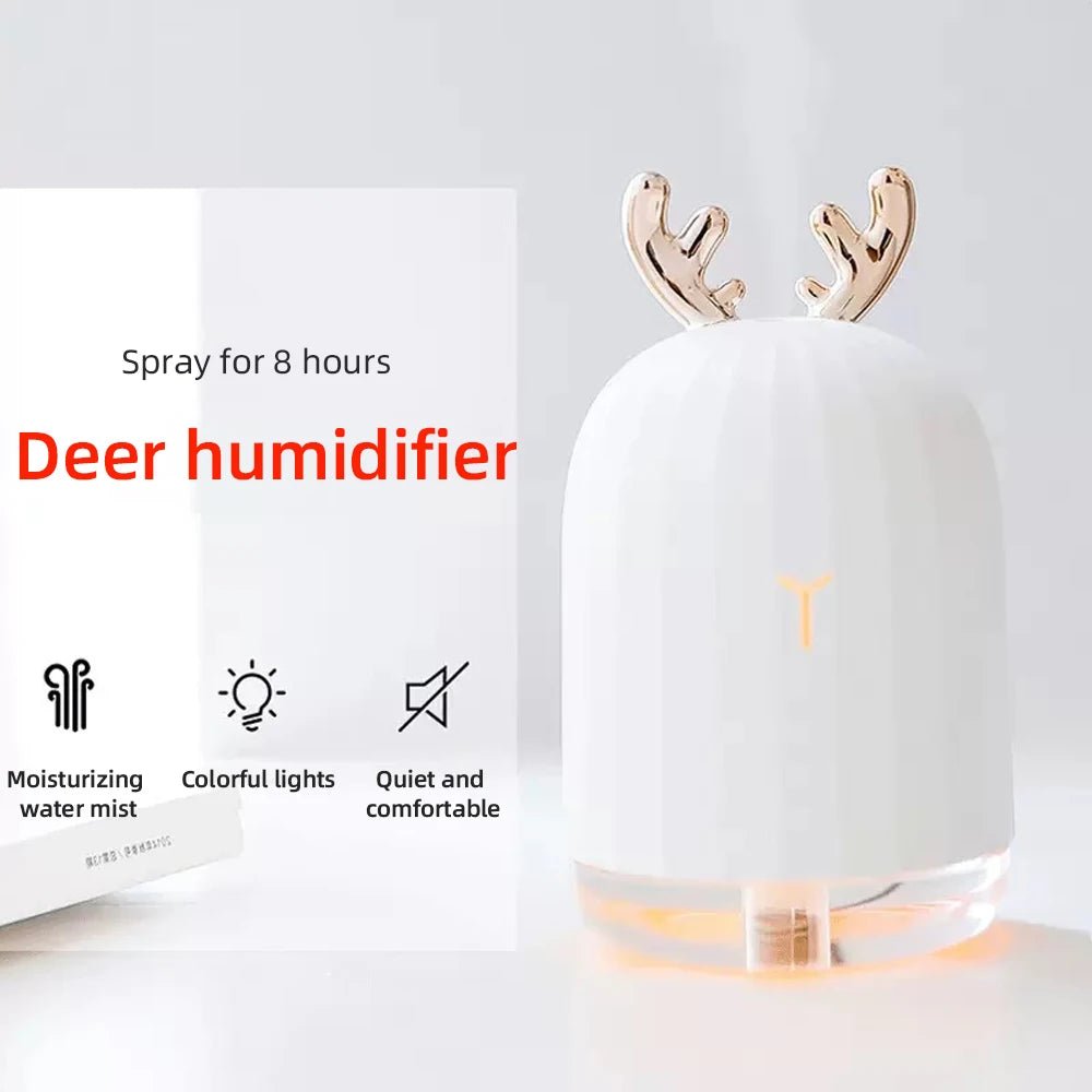 GLOWDEER – Mini Deer Air Humidifier, Ultra-Quiet with Color-Changing LEDs & Automatic Shut-Off