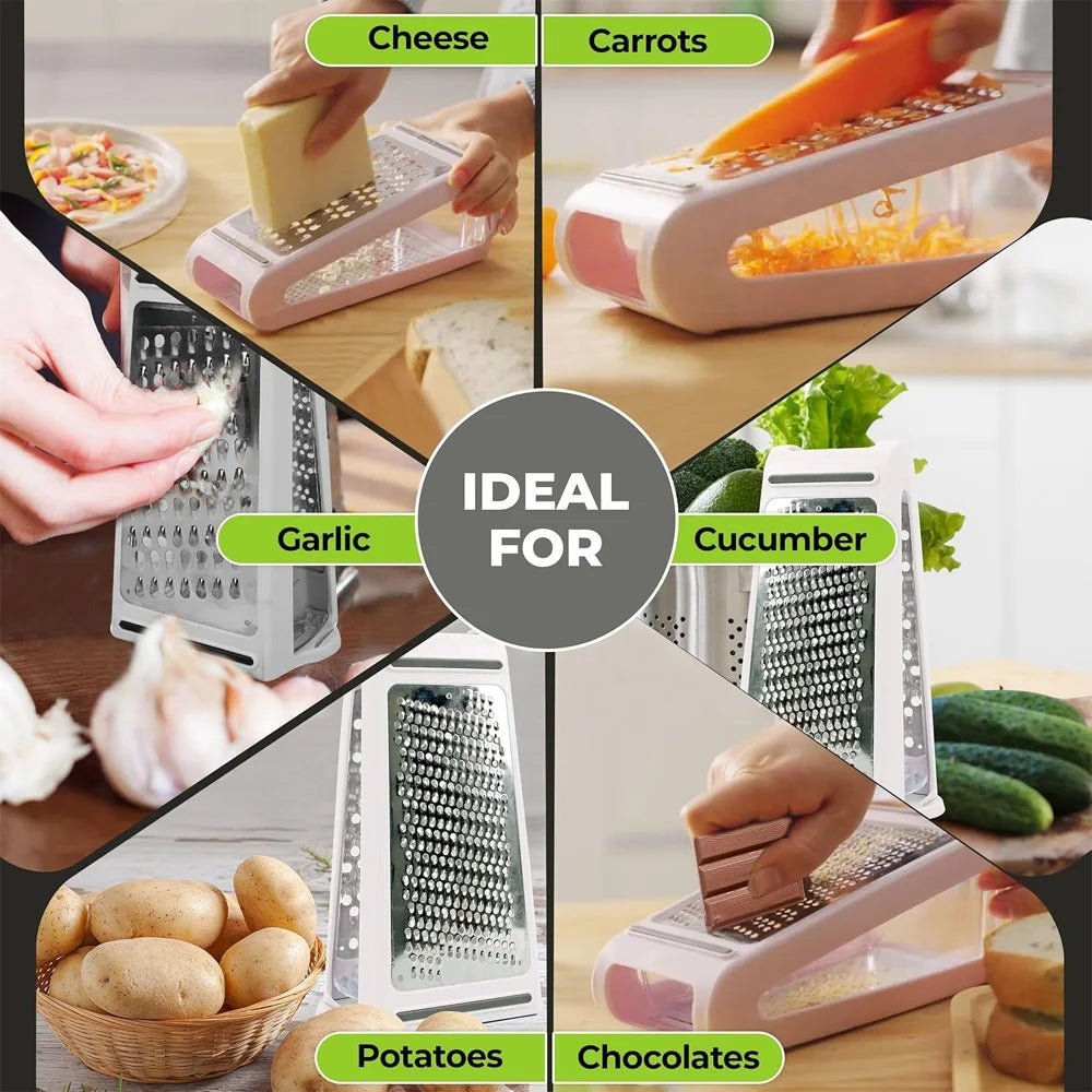 GRIND FORCE – Double-sided stainless steel grater for effortless kitchen preparation