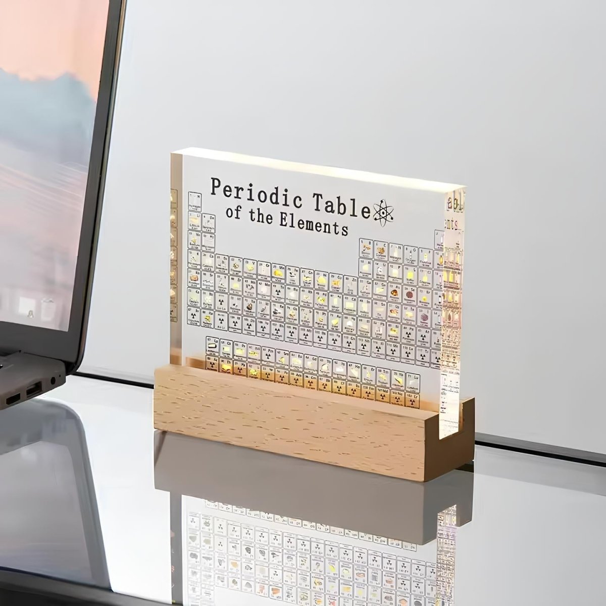 SCIENCELITE – Illuminated Periodic Table of Elements with 83 Real Chemical Elements