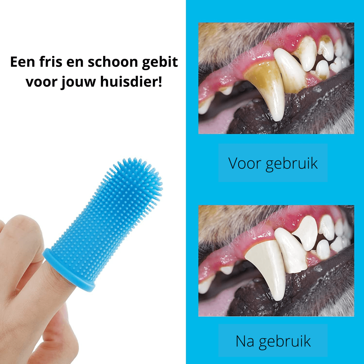 PAWCLEAN PRO - 360° silicone finger toothbrush for safe dental care for dogs