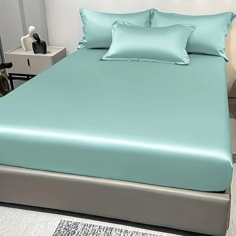 CALMERA GENTLUX – Soft Ice Silk Satin Fitted Sheet for Luxurious Comfort
