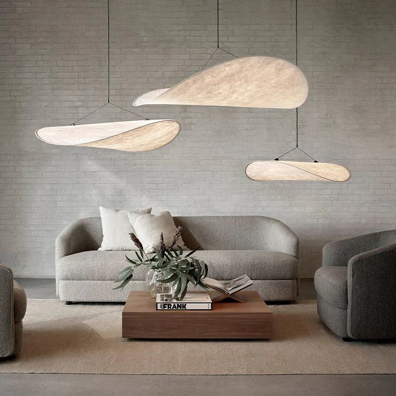 CALMLANTERN – Pendant lamp made of Japandi silk with LED-friendly design
