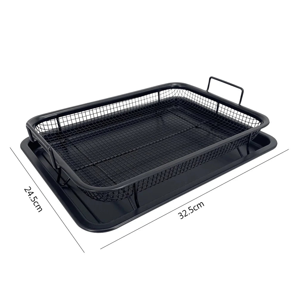 FRYMASTER – Non-stick air fryer baking sheet set with space-saving rack