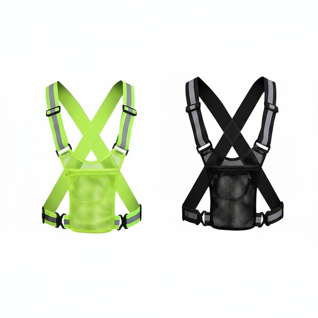 BEAMRUN – Reflector Running & Cycling Safety Vest with Large Pocket for Mobile Phone & Wallet