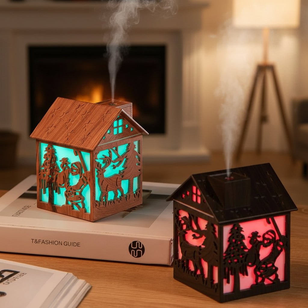 CABINMIST – Wooden House Aromatherapy Humidifier 240 ml with Night Light