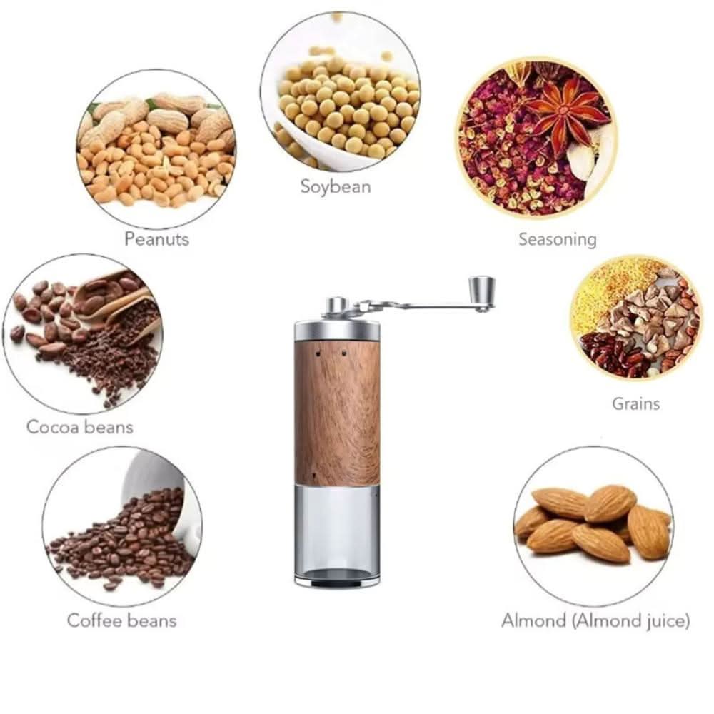GrindMate – Portable Wooden Coffee Grinder for Coffee and Spices