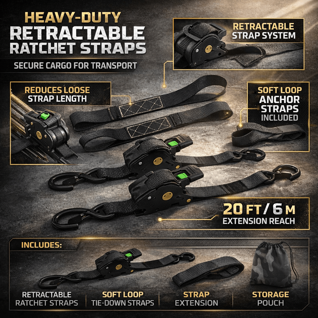 LADESPANN – Self-Retracting Tie-Down Straps for Secure Cargo
