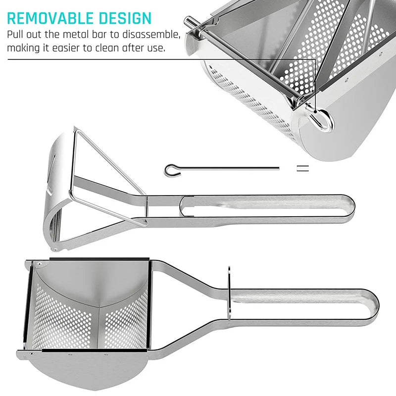 MELLOWPRESS – High-performance stainless steel potato press for baby food & fruit