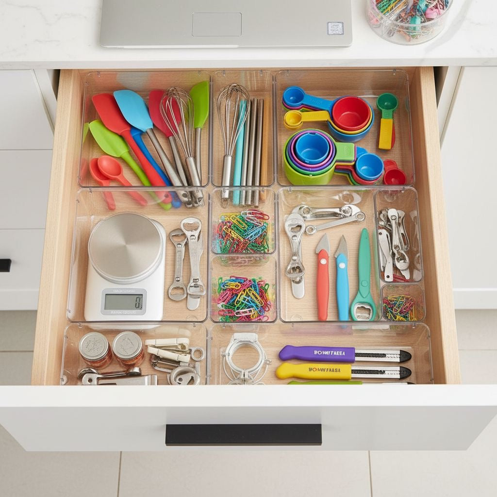 VESTRA iDESIGN Stackable Plastic Storage Bin – Kitchen Pantry Organizer (25 PCS)