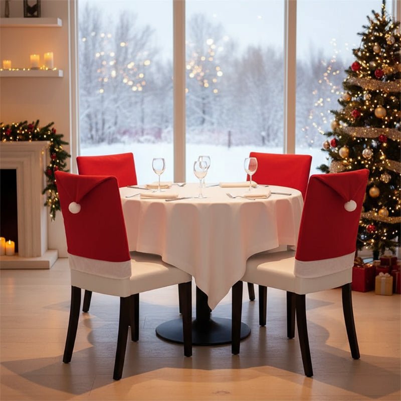 FESTISEAT – 2-pack chair covers with Santa hat for festive table decoration