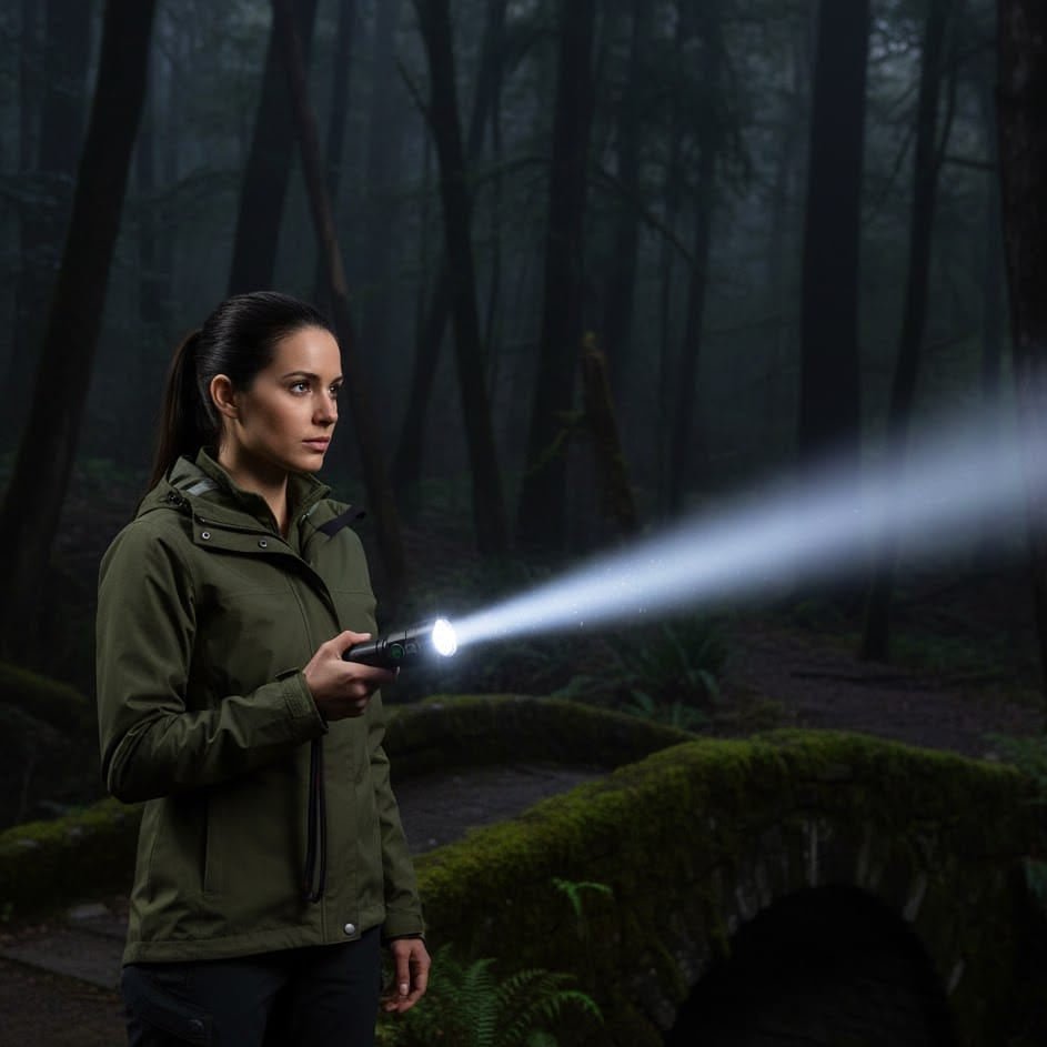 BEAMTECH – Type-C rechargeable LED flashlight with 100000 lumens for outdoor use