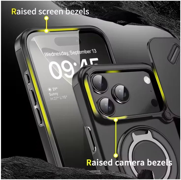 IRONMAG – Durable shockproof case with magnetic ring holder for iPhone 17