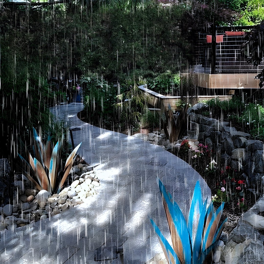 METALFLORA – Lively agave sculpture made of metal for weatherproof, modern garden decoration