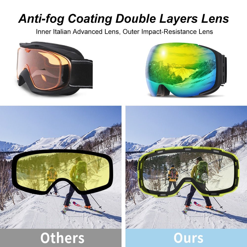 MIRRORMAX SHIFT – Magnetic Premium Ski Goggles with UV400 & Anti-Fog Mirror Optics