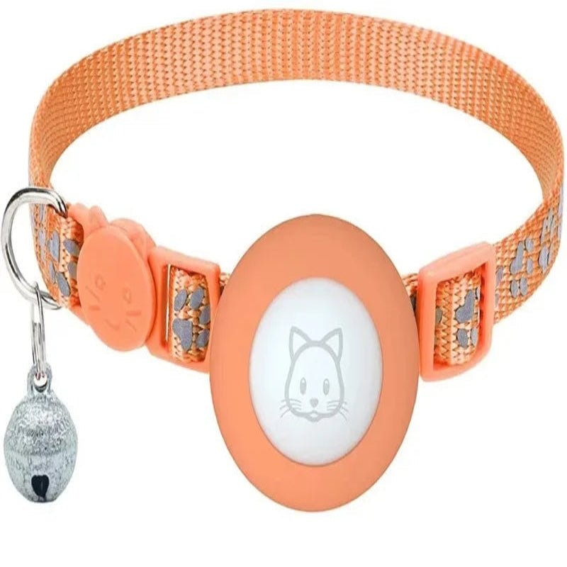 TRACKKITTY – Reflective Cat Collar with AirTag Holder and Safety Bell