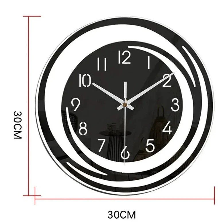 STEALTHICK – Modern Black Acrylic Wall Clock with Silent Operation