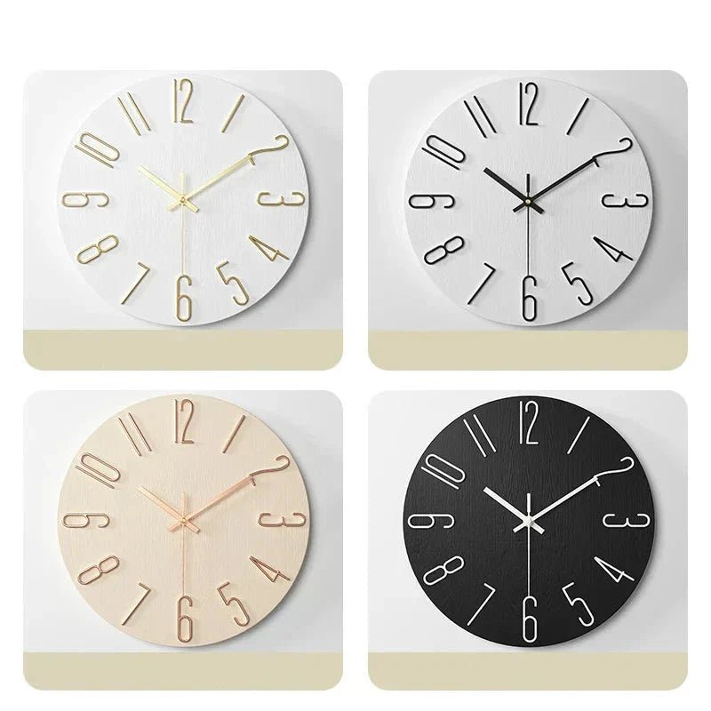 SILENTGRAIN – Frameless Wooden Wall Clock in Scandinavian Minimalist Style