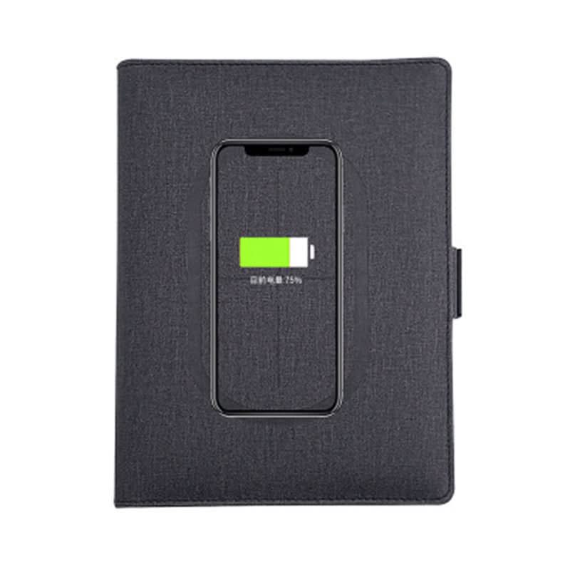 ENERGIEFOLIO – A5 Leather Notebook with Wireless Charging Function