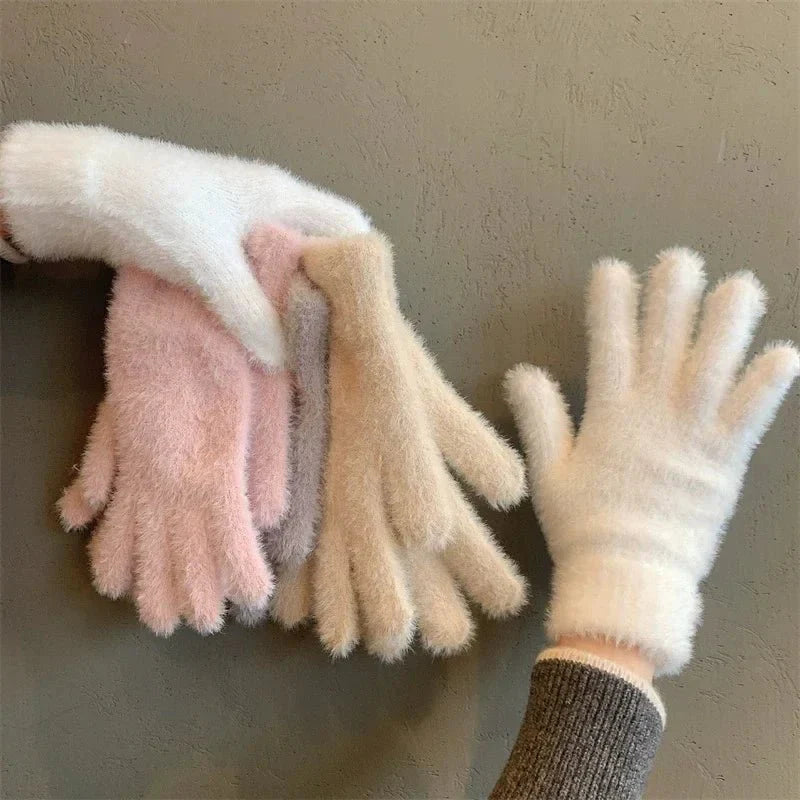 COMFYNIT – Fluffy Winter Gloves for Windproof Warm Comfort