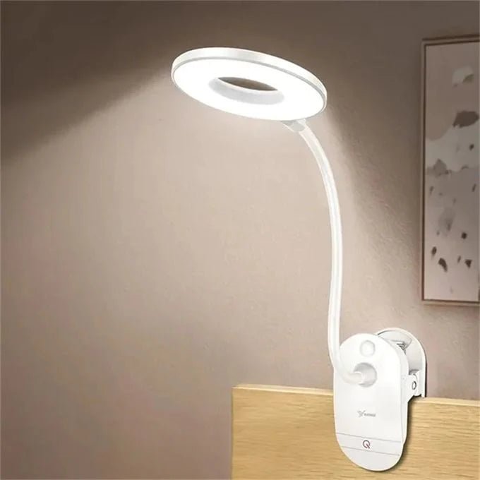 LUMICLIP – USB LED Reading Lamp with Clip, Dimming Function, and Adjustable Neck