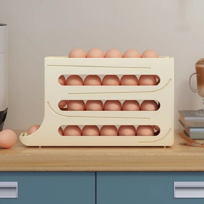 EGGROLLA – Egg storage box with large capacity and roll design for 30 eggs