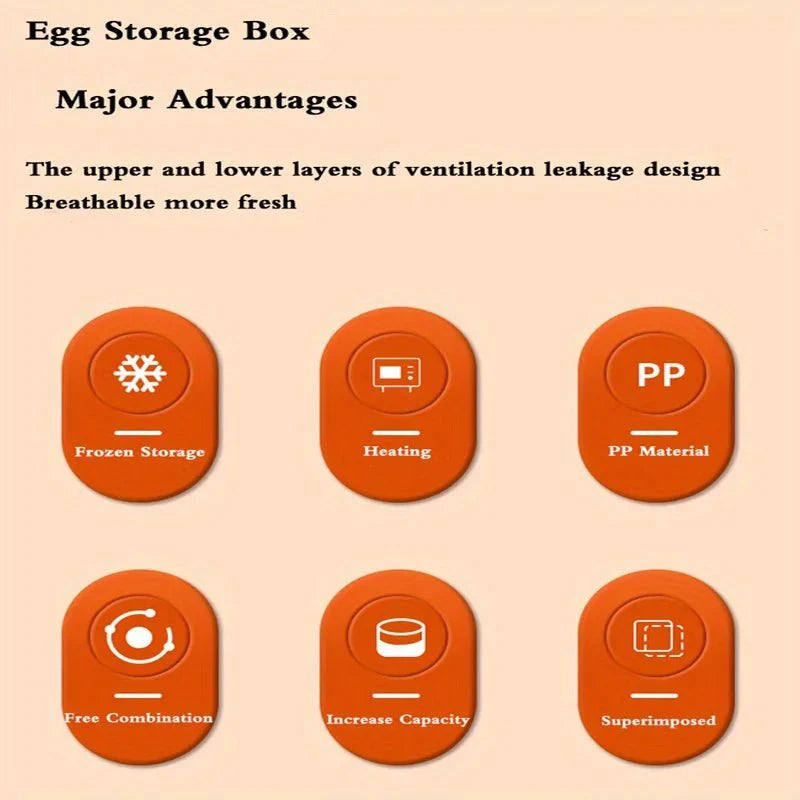 EGGSTACK – 2-layer refrigerator egg box with drawers and 32-capacity
