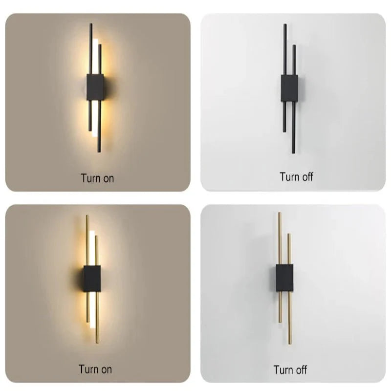 COPERLINE – Modern LED Wall Light made of Metal & Acrylic with 3 Light Colors