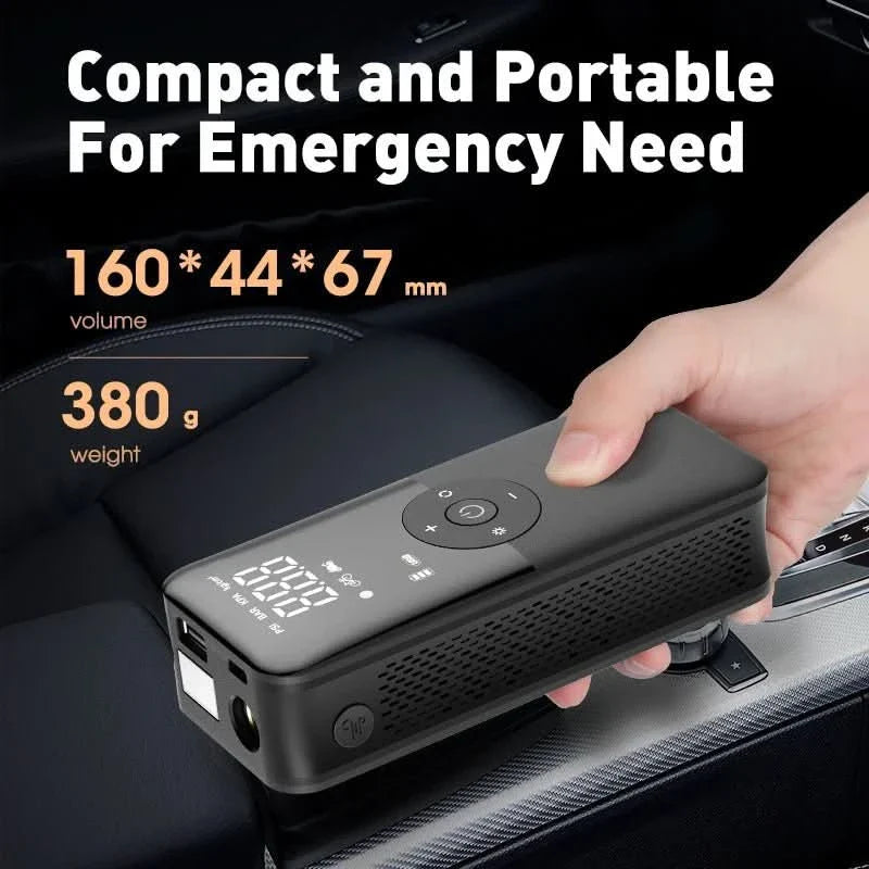 Portable Tire Inflator - Portable rechargeable air pump with 150 PSI for car & bike