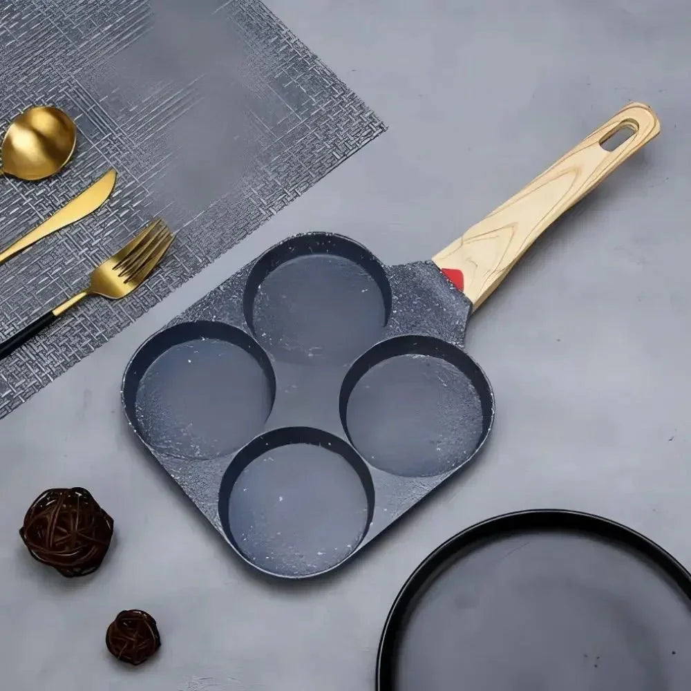 OMELIQON – 4-hole non-stick pan for omelets, burgers, steak & breakfast