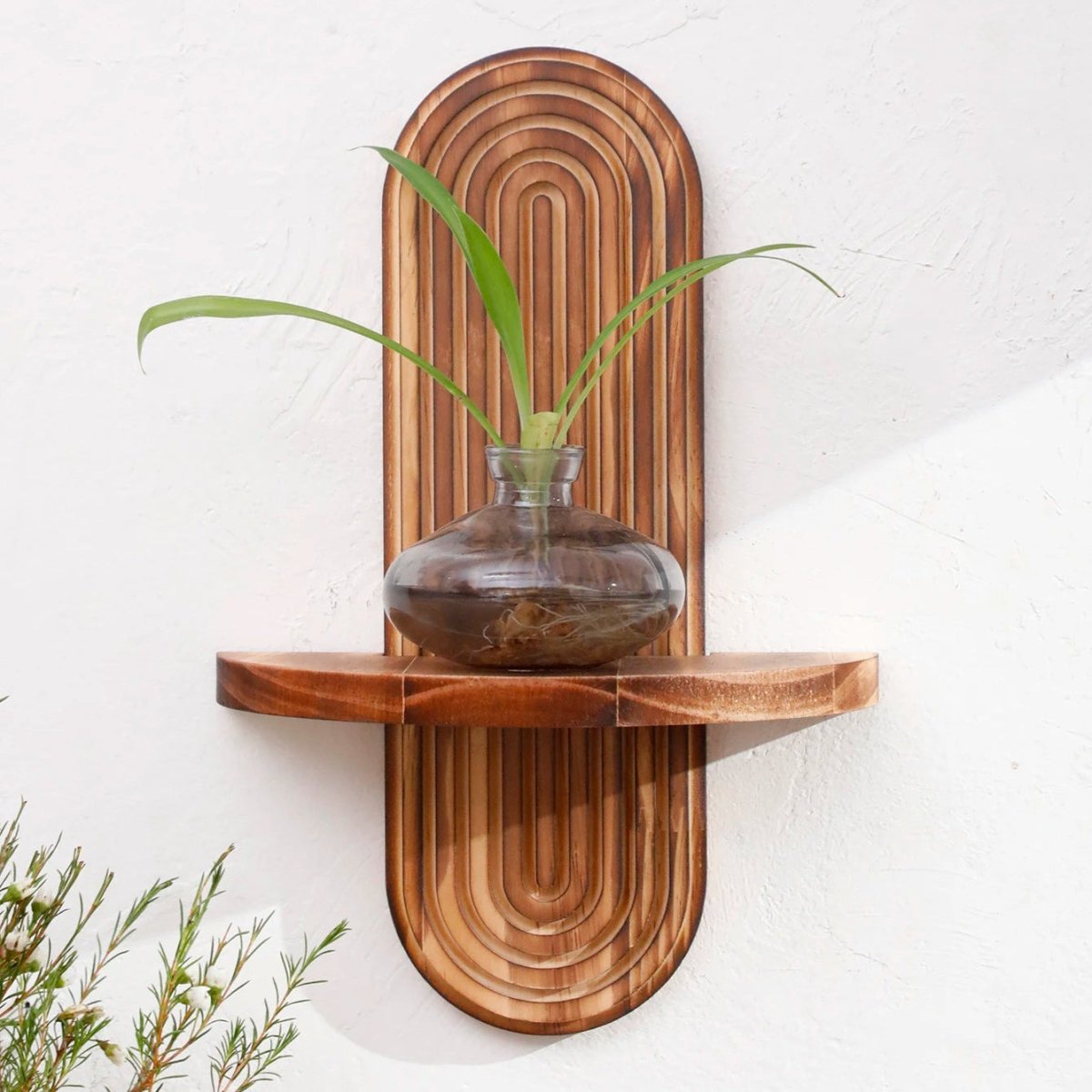 DECOWOOD – Geometric Floating Wood Shelves in Boho Style as Wall Storage
