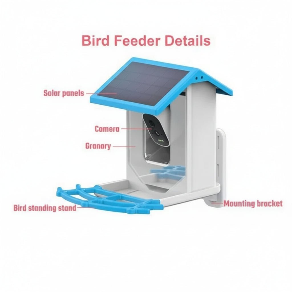 SOLARSCOUT – Solar bird feeder with intelligent 2.4K HD camera and night vision
