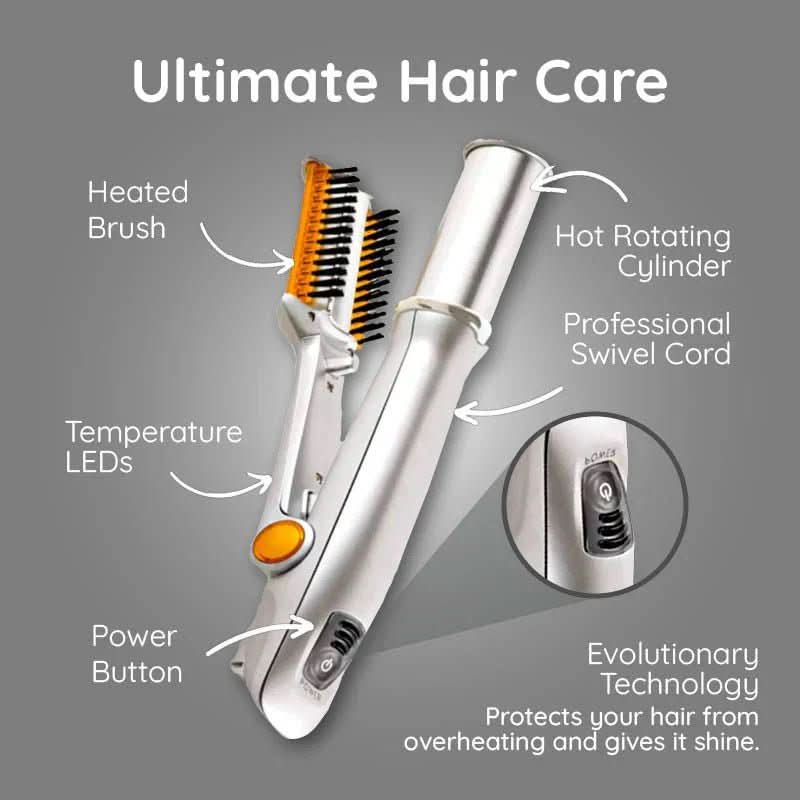 STYLEMAX – 2-in-1 Rotating Hair Brush for Effortless Styling