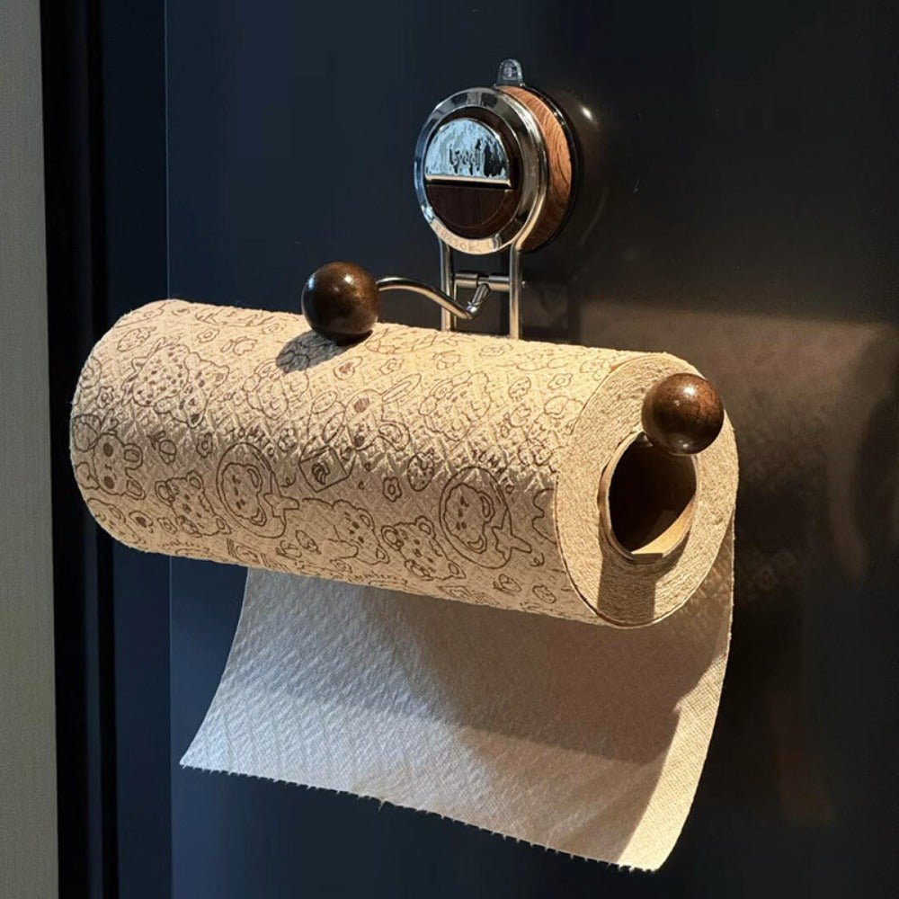 FIXROLL – Drill-free kitchen paper towel holder made of stainless steel with reusable suction power