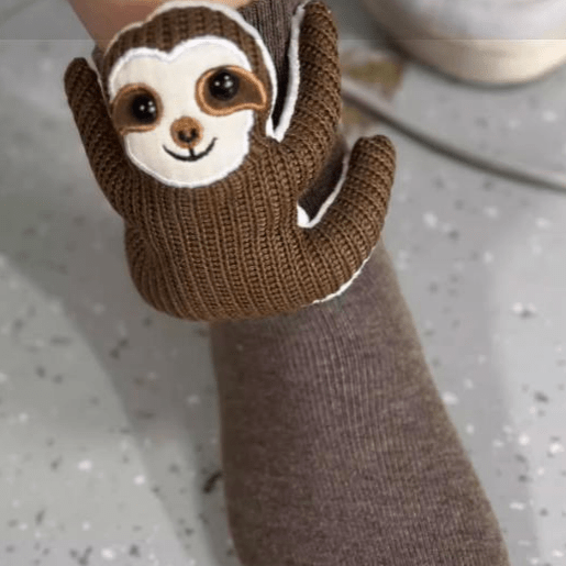 HUGFOOT – Cozy House Socks with Cute 3D Animal Accent & Secure Non-Slip Sole