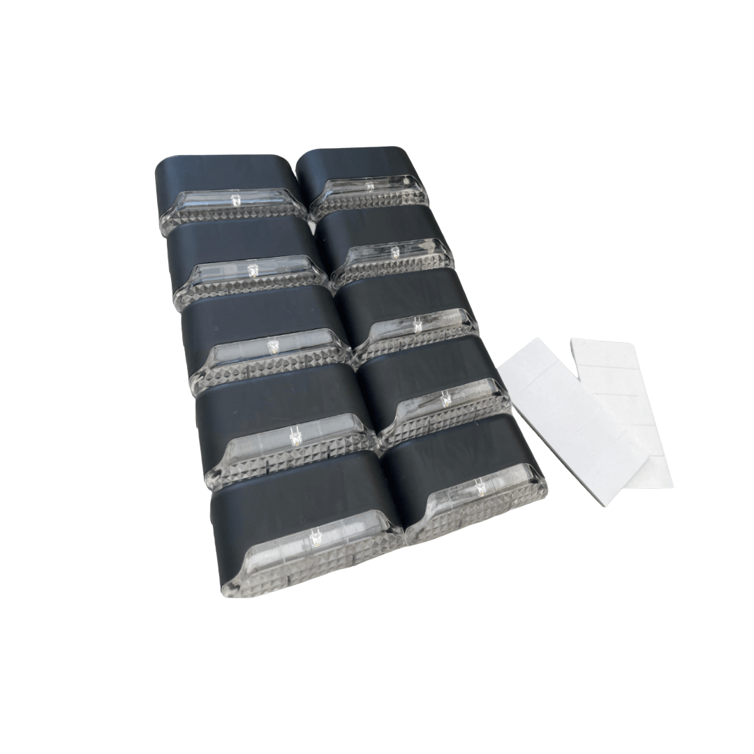 GlowLite Solar - Self-adhesive solar lights for garden, stairs & balcony with warm white light