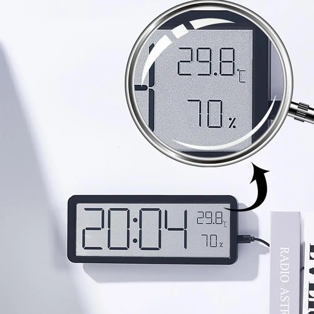 TEMPOCLIME – Large digital wall clock with LED display and climate sensor