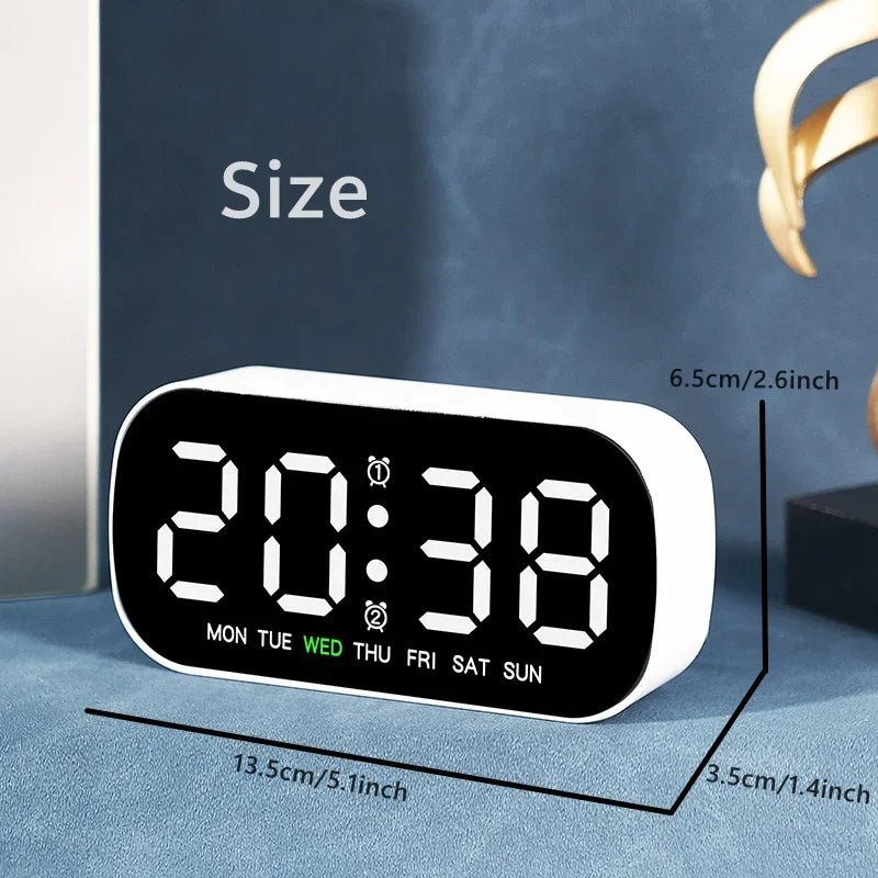 DAYFLOW – Digital LED Alarm Clock with Dual Alarm & Temperature Display
