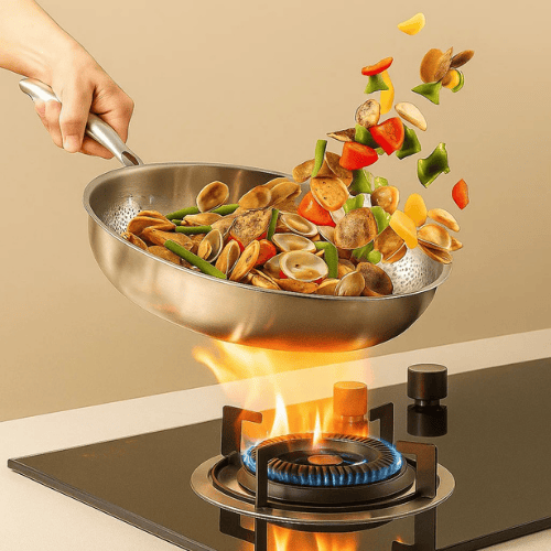 TitanForge Premium Pan 2.0 - Scratch-Resistant Titanium Pan Without Coating for Perfect Frying Results